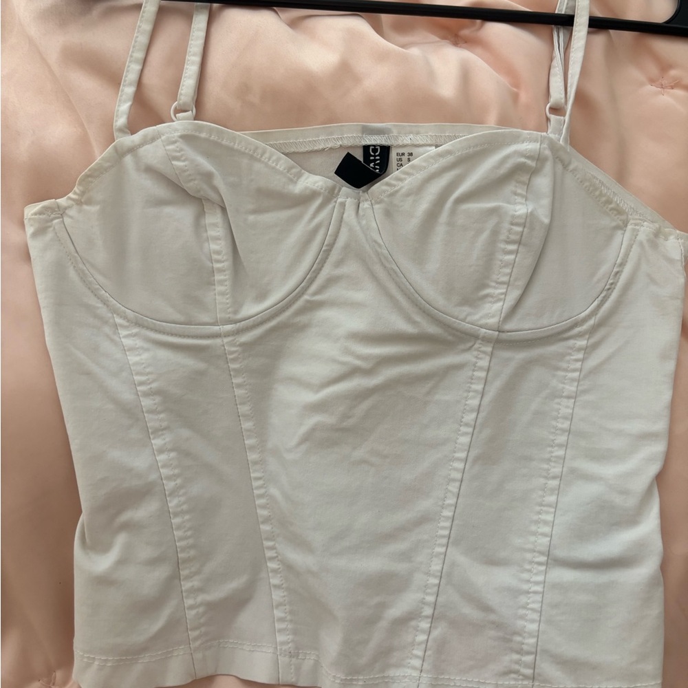 Divided Off-White Bustier Camisole